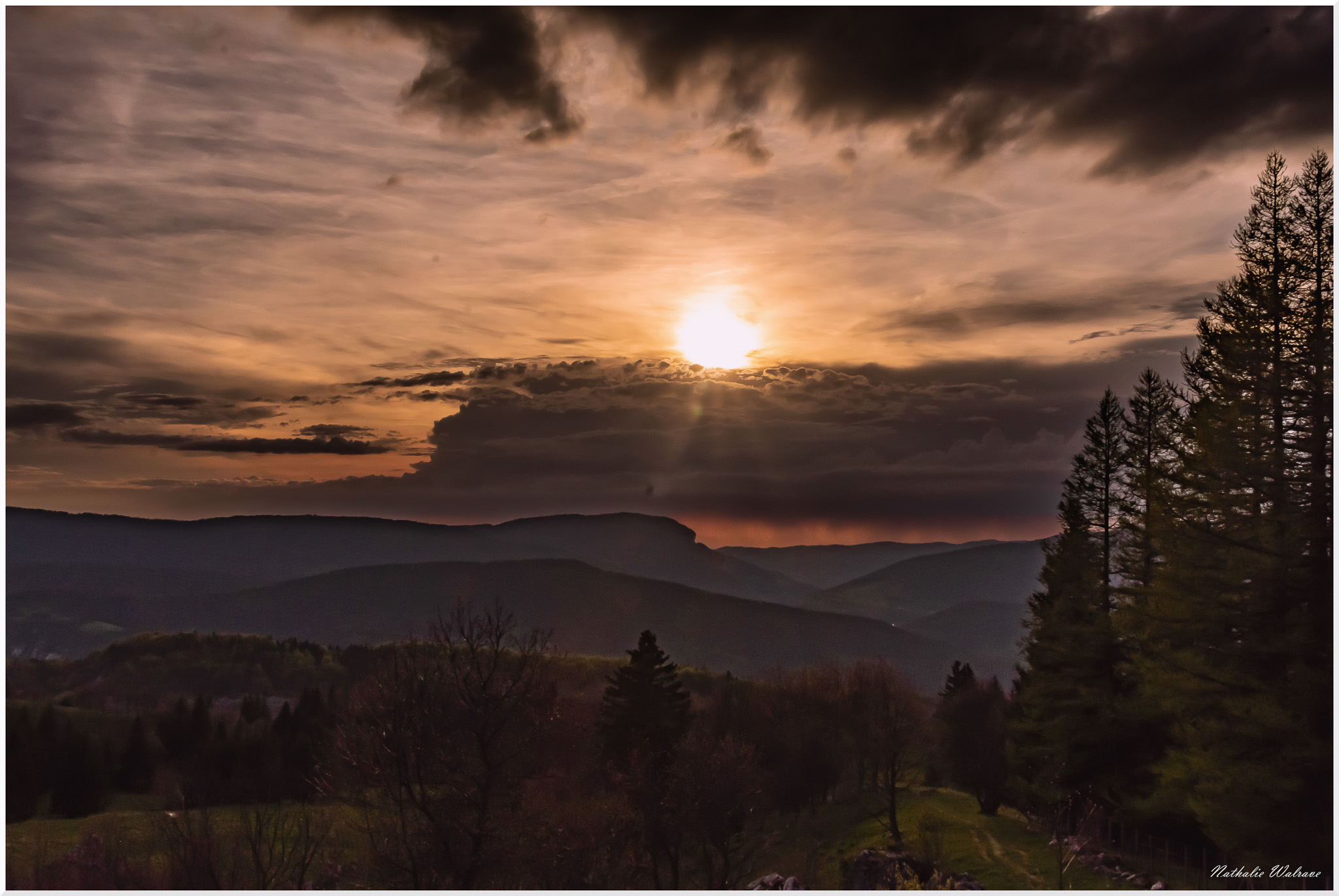 payssage de Belledonne au soleil couchant